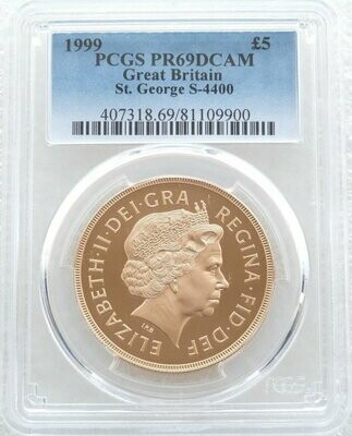 1999 St George and the Dragon £5 Sovereign Gold Proof Coin PCGS PR69 DCAM