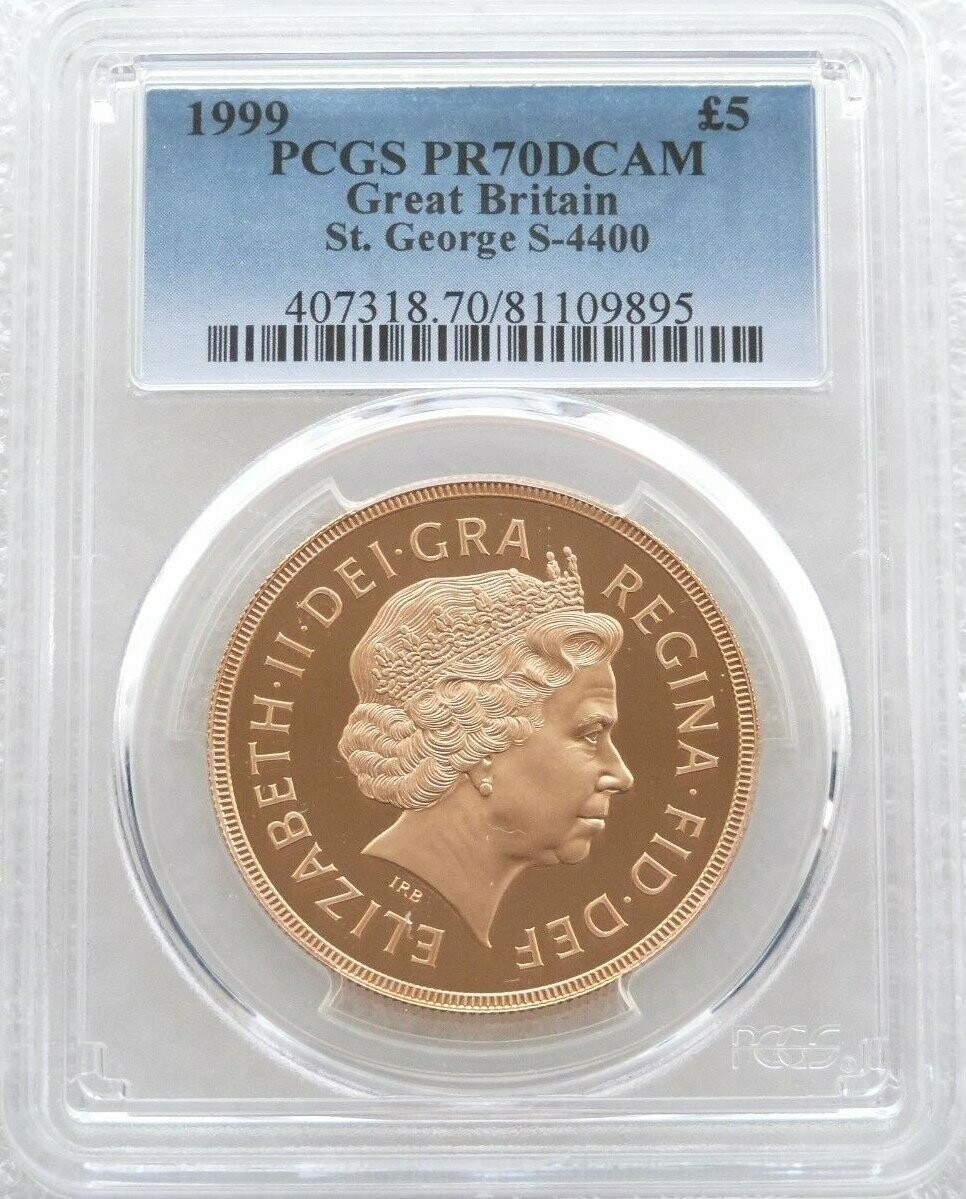 1999 St George and the Dragon £5 Sovereign Gold Proof Coin PCGS PR70 DCAM