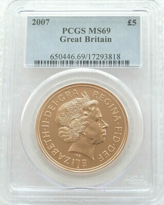 2007 St George and the Dragon £5 Sovereign Gold Coin PCGS MS69
