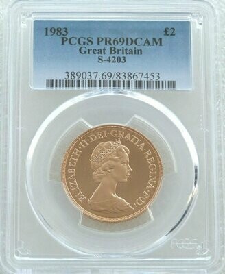 1983 St George and the Dragon £2 Double Sovereign Gold Proof Coin PCGS PR69 DCAM