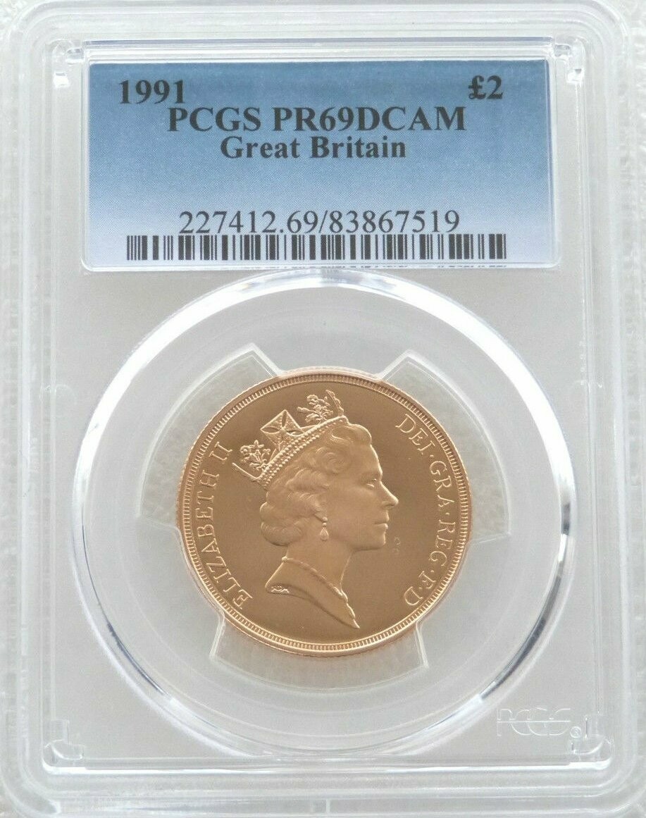 1991 St George and the Dragon £2 Double Sovereign Gold Proof Coin PCGS PR69 DCAM