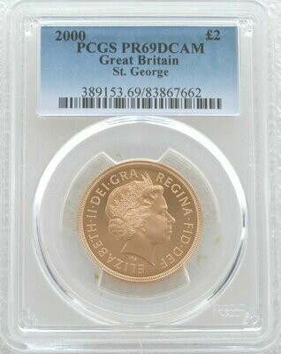 2000 St George and the Dragon £2 Double Sovereign Gold Proof Coin PCGS PR69 DCAM