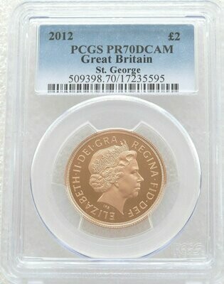 2012 Diamond Jubilee £2 Double Sovereign Gold Proof Coin PCGS PR70 DCAM