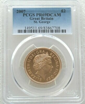 2007 St George and the Dragon £2 Double Sovereign Gold Proof Coin PCGS PR69 DCAM