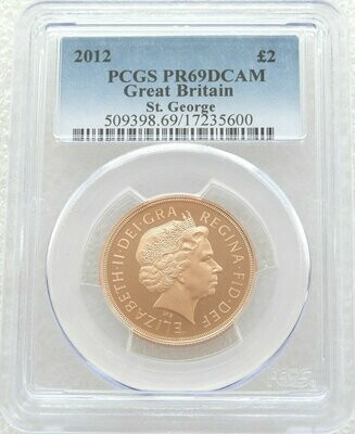2012 Diamond Jubilee £2 Double Sovereign Gold Proof Coin PCGS PR69 DCAM