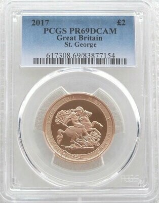 2017 Pistrucci £2 Double Sovereign Gold Proof Coin PCGS PR69 DCAM