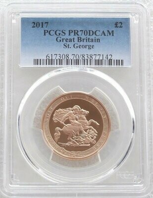 2017 Pistrucci £2 Double Sovereign Gold Proof Coin PCGS PR70 DCAM