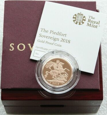 2018 Sapphire Coronation Piedfort Sovereign Gold Proof Coin Box Coa