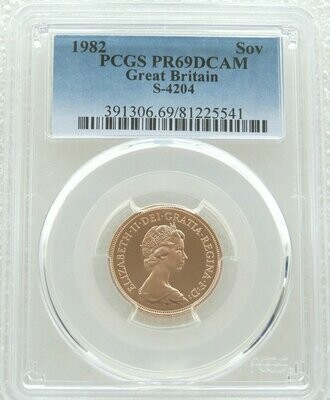 1982 St George and the Dragon Full Sovereign Gold Proof Coin PCGS PR69 DCAM
