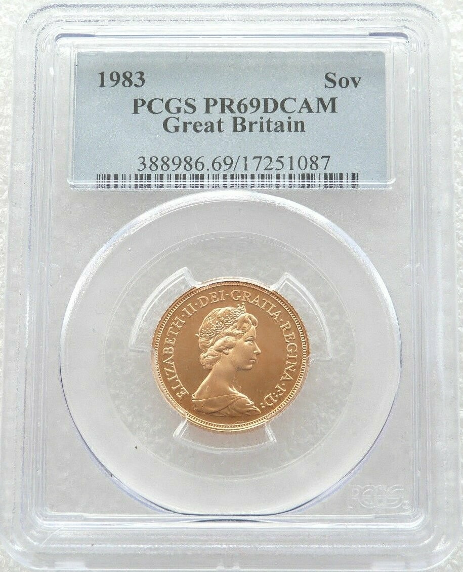 1983 St George and the Dragon Full Sovereign Gold Proof Coin PCGS PR69 DCAM