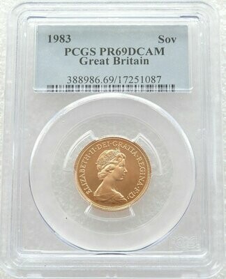 1983 St George and the Dragon Full Sovereign Gold Proof Coin PCGS PR69 DCAM