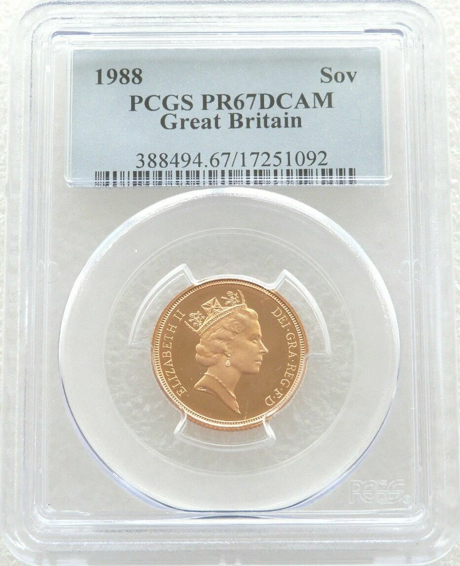 1988 St George and the Dragon Full Sovereign Gold Proof Coin PCGS PR67 DCAM