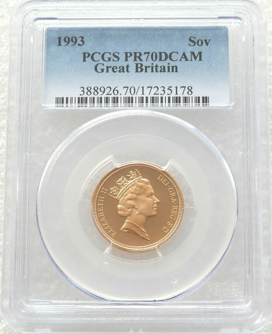 1993 St George and the Dragon Full Sovereign Gold Proof Coin PCGS PR70 DCAM