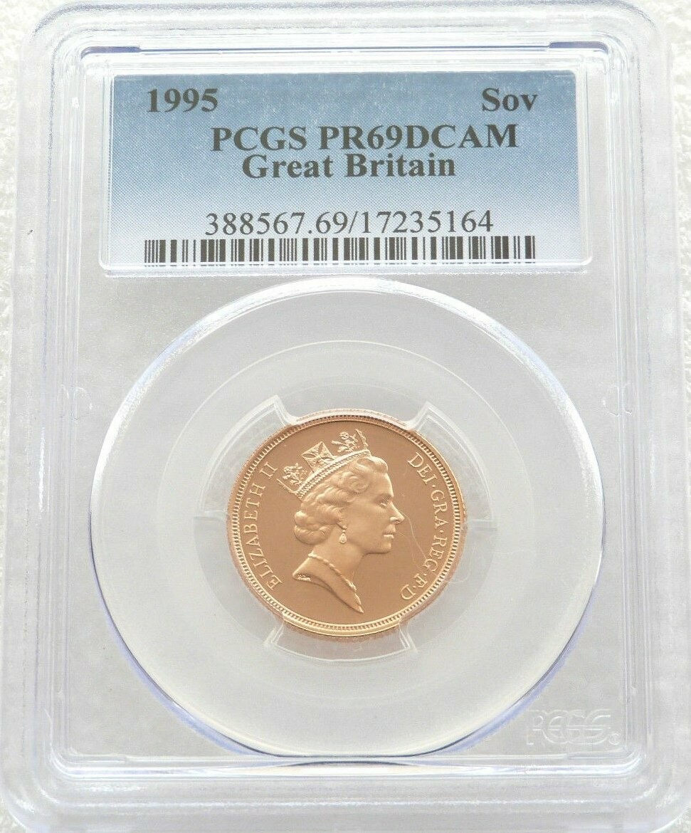 1995 St George and the Dragon Full Sovereign Gold Proof Coin PCGS PR69 DCAM