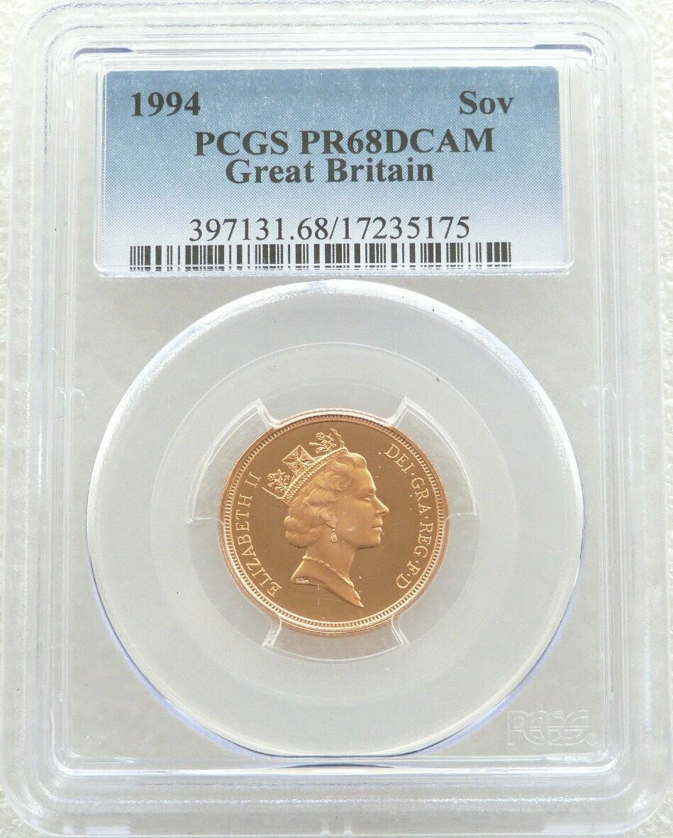 1994 St George and the Dragon Full Sovereign Gold Proof Coin PCGS PR68 DCAM