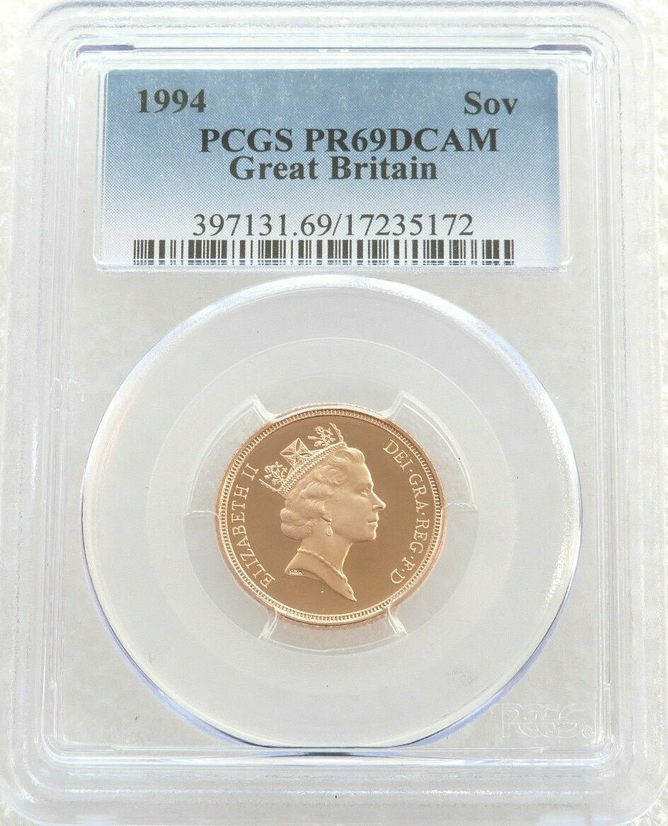 1994 St George and the Dragon Full Sovereign Gold Proof Coin PCGS PR69 DCAM
