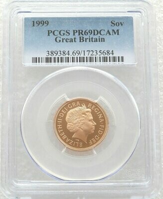 1999 St George and the Dragon Full Sovereign Gold Proof Coin PCGS PR69 DCAM