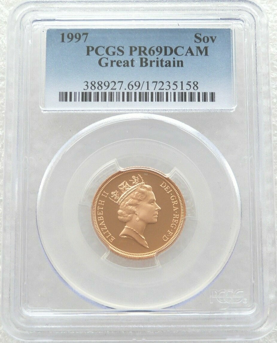 1997 St George and the Dragon Full Sovereign Gold Proof Coin PCGS PR69 DCAM