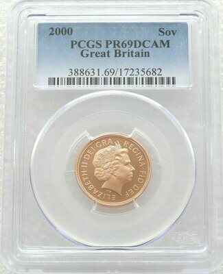 2000 St George and the Dragon Full Sovereign Gold Proof Coin PCGS PR69 DCAM