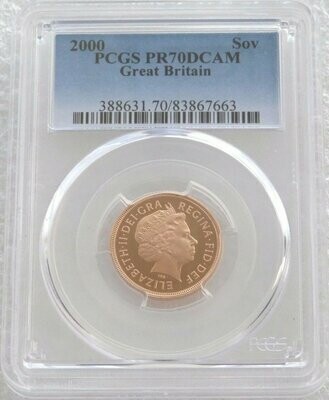 2000 St George and the Dragon Full Sovereign Gold Proof Coin PCGS PR70 DCAM