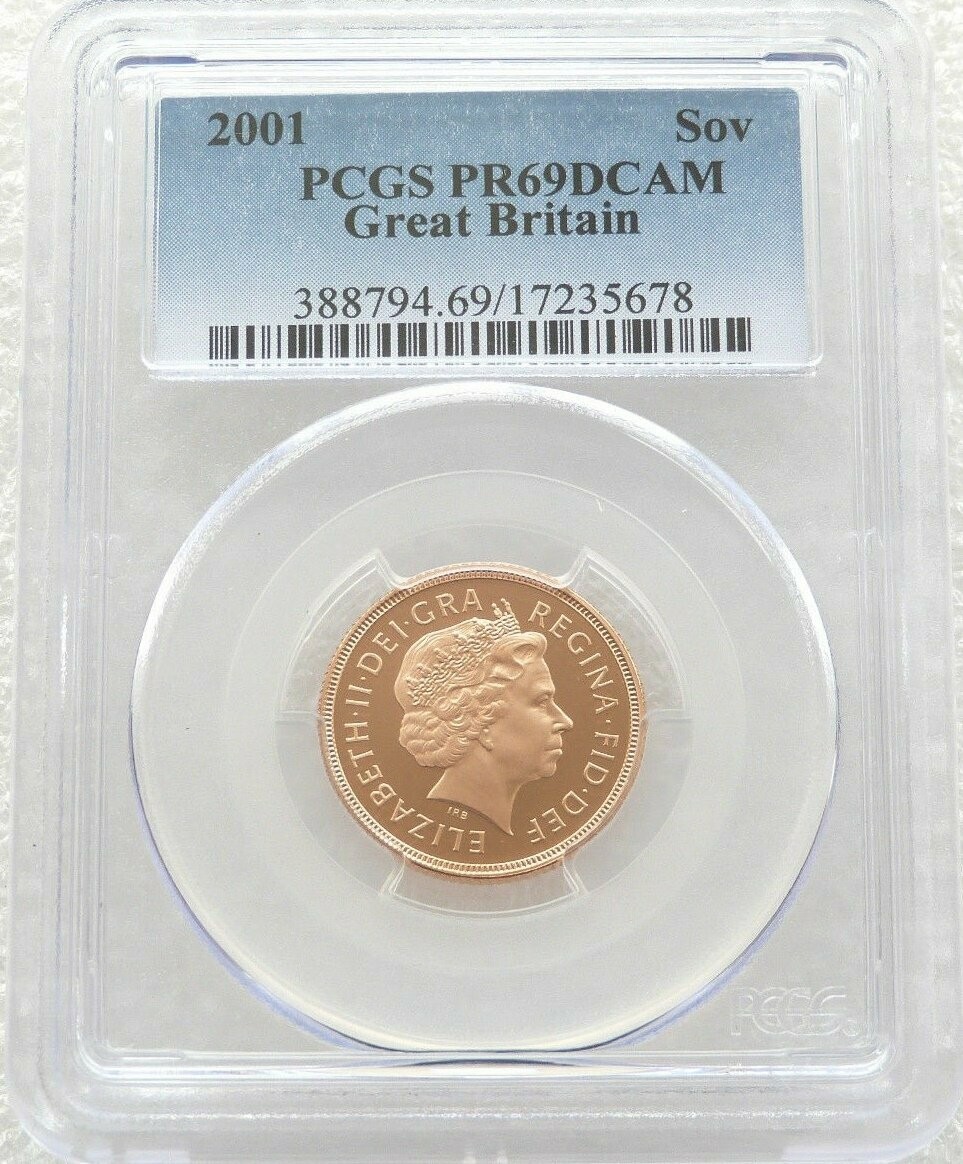 2001 St George and the Dragon Full Sovereign Gold Proof Coin PCGS PR69 DCAM