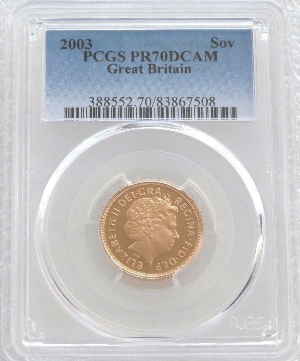 2003 St George and the Dragon Full Sovereign Gold Proof Coin PCGS PR70 DCAM
