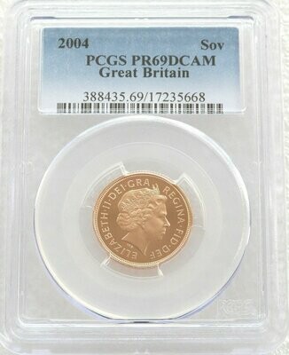2004 St George and the Dragon Full Sovereign Gold Proof Coin PCGS PR69 DCAM