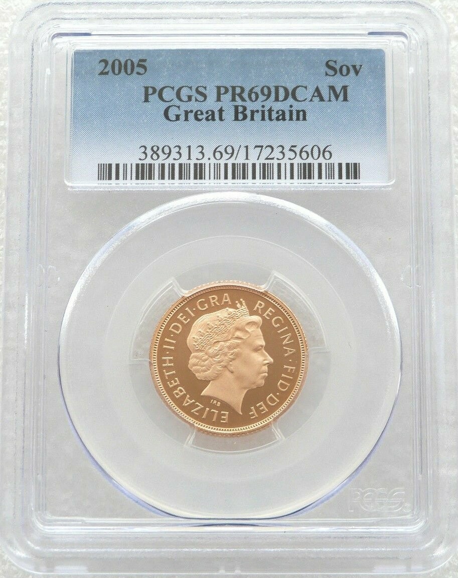 2005 St George and the Dragon Full Sovereign Gold Proof Coin PCGS PR69 DCAM - Timothy Noad