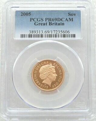 2005 St George and the Dragon Full Sovereign Gold Proof Coin PCGS PR70 DCAM - Timothy Noad