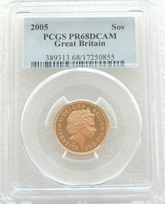 2005 St George and the Dragon Full Sovereign Gold Proof Coin PCGS PR68 ...
