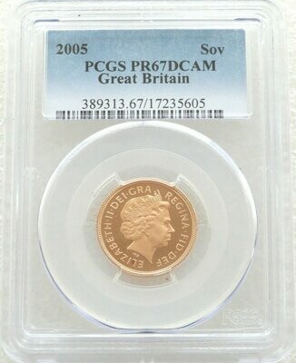 2005 St George and the Dragon Full Sovereign Gold Proof Coin PCGS PR67 DCAM - Timothy Noad