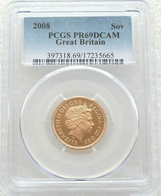 2008 St George and the Dragon Full Sovereign Gold Proof Coin PCGS PR69 DCAM