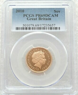 2010 St George and the Dragon Full Sovereign Gold Proof Coin PCGS PR69 DCAM