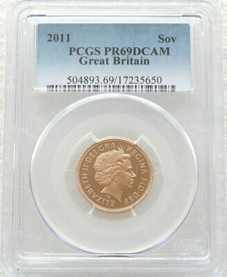 2011 St George and the Dragon Full Sovereign Gold Proof Coin PCGS PR69 DCAM