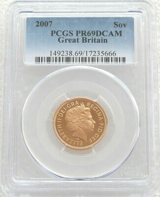 2007 St George and the Dragon Full Sovereign Gold Proof Coin PCGS PR69 DCAM