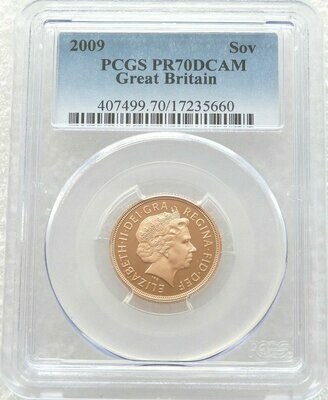 2009 St George and the Dragon Full Sovereign Gold Proof Coin PCGS PR70 DCAM