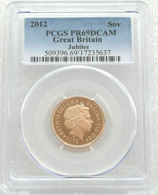 2012 Diamond Jubilee Full Sovereign Gold Proof Coin PCGS PR69 DCAM