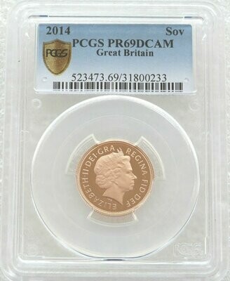 2014 St George and the Dragon Full Sovereign Gold Proof Coin PCGS PR69 DCAM