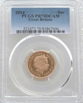 2014 St George and the Dragon Full Sovereign Gold Proof Coin PCGS PR70 DCAM
