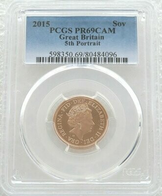 2015 St George and the Dragon Full Sovereign Gold Proof Coin PCGS PR69 CAM - Fifth Portrait
