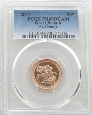 2017 Pistrucci Full Sovereign Gold Proof Coin PCGS PR69 DCAM