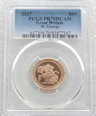 2017 Pistrucci Full Sovereign Gold Proof Coin PCGS PR70 DCAM