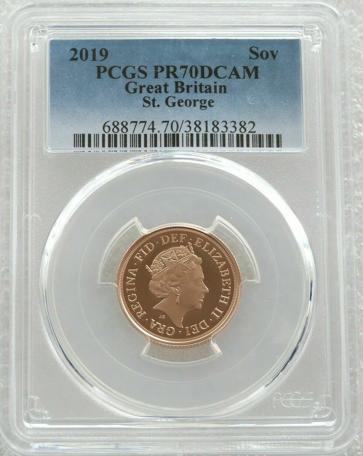 2019 St George and the Dragon Full Sovereign Gold Proof Coin PCGS PR70 DCAM