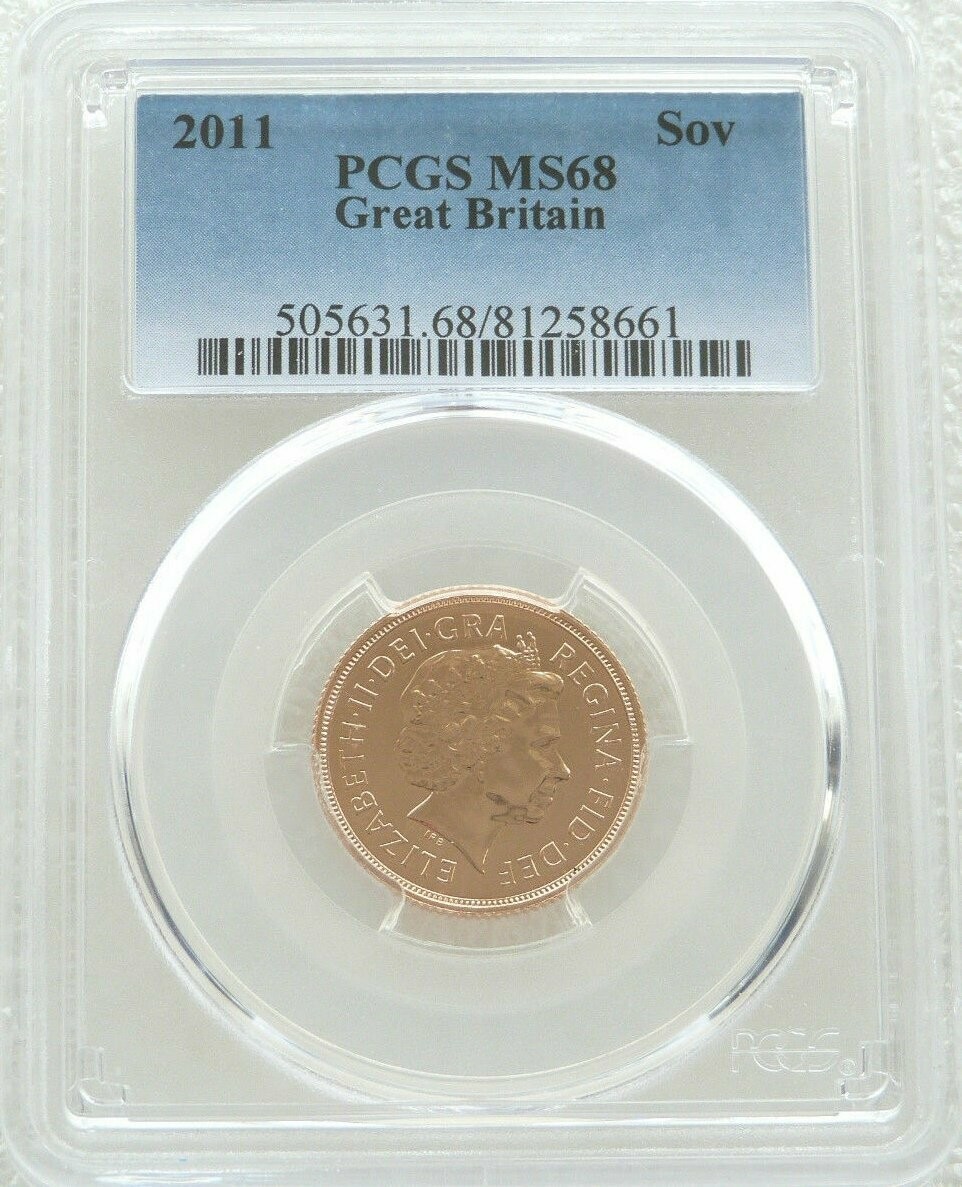 2011 St George and the Dragon Full Sovereign Gold Coin PCGS MS68