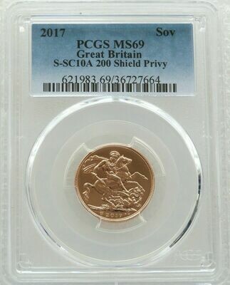 2017 Pistrucci Full Sovereign Gold Coin PCGS MS69