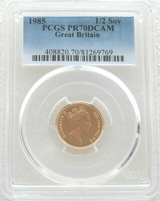 1985 St George and the Dragon Half Sovereign Gold Proof Coin PCGS PR70 DCAM