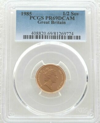 1985 St George and the Dragon Half Sovereign Gold Proof Coin PCGS PR69 DCAM