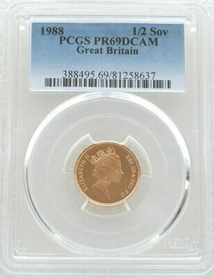 1988 St George and the Dragon Half Sovereign Gold Proof Coin PCGS PR69 DCAM
