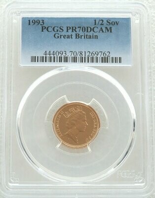 1993 St George and the Dragon Half Sovereign Gold Proof Coin PCGS PR70 DCAM