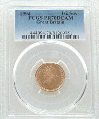 1994 St George and the Dragon Half Sovereign Gold Proof Coin PCGS PR70 DCAM
